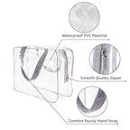 2Pcs Crystal Clear PVC Travel Toiletry Bag Kit - Image 3