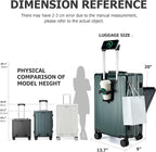feilario 20in Aluminium Frame PC Hard Shell Spinner Wheels Luggage, Built-In - Image 3
