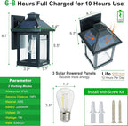 2 Pack Solar Wall Lantern Lights Outdoor Dusk to Dawn Motion Sensor Waterproof - Image 2