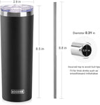 koodee 20 oz Stainless Steel Skinny Tumbler Double Wall Insulated Slim Water - Image 5
