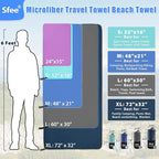 Sfee 2 Pack Microfiber Travel Towel, Quick Dry Camping Towel Large Beach Towel - Image 4