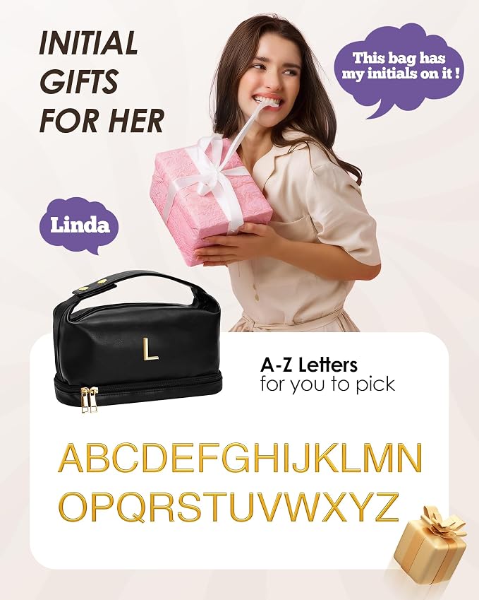 Graduation Gifts for Girls-Initial Makeup Bag - Image 7