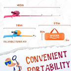 Kids Fishing Pole, Telescopic Fishing Rod, Toddler Collapsible Fishing Rod and - Image 2