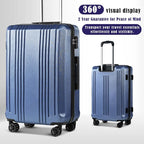 Coolife Luggage Expandable Suitcase PC+ABS 3 Piece Set - Image 2