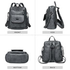 PU Leather Backpack Purse for Women Fashion Multipurpose Design Handbag Ladies - Image 3