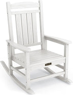 SERWALL Outdoor Rocking Chair, HDPE Patio Rocking Chair All-Weather Porch Rocker by SERWALL