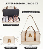 Initial Duffle Bag with Shoe Compartment, Personalized Weekender Bag, Monogram - Image 2