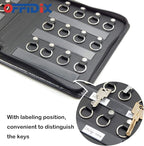 OFFIDIX Portable Zippered Key Case, Leather Portable Key Cabinet 24 Key Hooks - Image 6