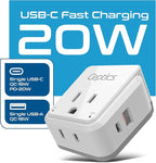 Ceptics International Power Plug Adapter Travel Set, 20W PD & QC, Safe Dual USB - Image 2