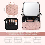 Travel Makeup Bag With 360° rotating LED Mirror, Waterproof cosmetic organizer - Image 3