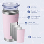 HASLE OUTFITTERS 20oz Stainless Steel Tumblers Bulk, Insulated Travel Cup - Image 2