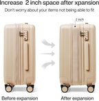 Hanke Expandable Hardshell Luggage Sets 3 piece Carry on Luggage - Image 3