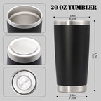 20 oz Tumbler with lid Double Wall Vacuum Insulated Tumblers Stainless Steel - Image 4