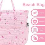 Beach Pool Bags Tote for Women Ladies Large Gym Tote Carry On Bag - Image 3
