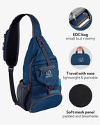 WATERFLY Packable Small Crossbody Sling Backpack Shoulder Chest Bag Daypack - Image 3