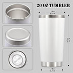 20 oz Tumbler with lid Double Wall Vacuum Insulated Tumblers Stainless Steel - Image 5