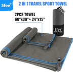 Sfee 2 Pack Microfiber Travel Towel, Quick Dry Camping Towel Large Beach Towel - Image 3