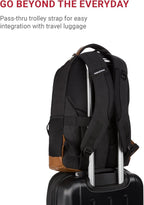 SwissGear 5505 Cecil 16” Laptop Backpack Black Canvas/Brown – Daily Laptop Bag - Image 4