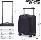 Verage Carry On Luggage with Wheels, 15 Inch Underseat Spinner Luggage Pro - Image 8