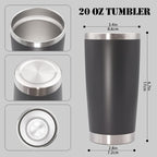 20 oz Tumbler with lid Double Wall Vacuum Insulated Tumblers Stainless Steel - Image 5