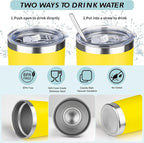 20oz Tumbler with Straw and Brush, Stainless Steel Vacuum Insulated tumbler - Image 3
