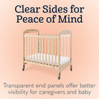 Foundations Serenity Compact Daycare Crib, Fixed Side, Features Mirrorview End - Image 3