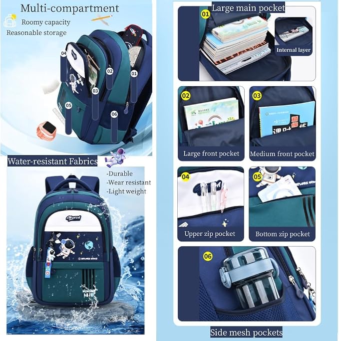 Astronaut-space Backpack for Boys-Girls Elementary Middle School Bookbag - Image 4