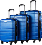 Coolife 3-Piece Lightweight Hardside Spinner Luggage Set by COOLIFE