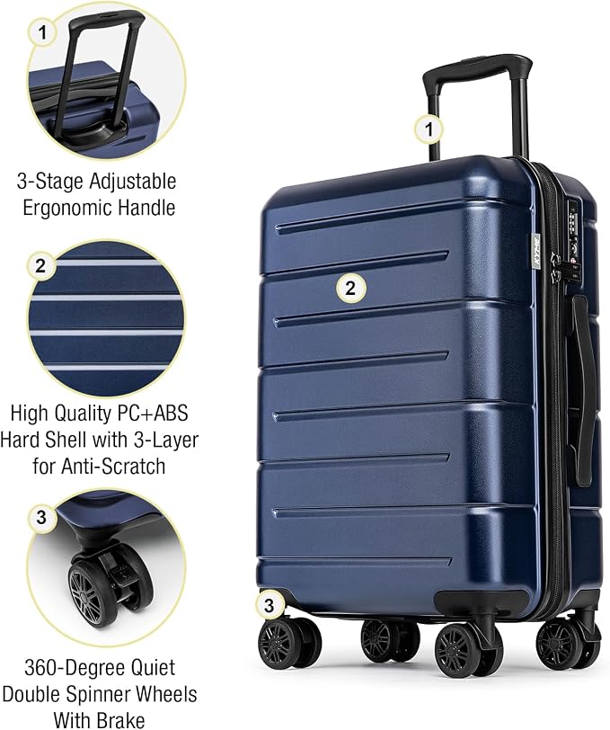 KYME Suitcases with Wheels Hardshell 26 Inch Luggage with TSA Lock Durable - Image 4