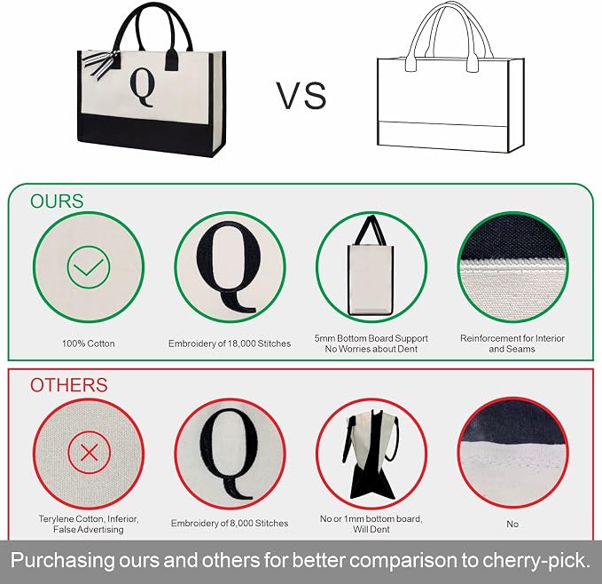 TOPDesign Classic White & Black Cotton Canvas Tote Bag, DIY Your Creativ Designs - Image 2