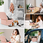 Travel Makeup Bag With 360° rotating LED Mirror, Waterproof cosmetic organizer - Image 7