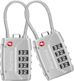Puroma 2 Pack TSA Approved Luggage Lock, 4 Digit Combination Travel Locks by Puroma