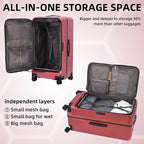 2 pieces 20/29 Aluminum Frame Carry On and Checked Luggage Set - Image 5
