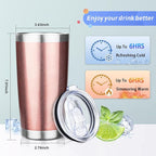 20oz Tumbler with Straw and Brush, Stainless Steel Vacuum Insulated tumbler - Image 2