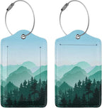 2 Pcs Cute Green Mountain Luggage Tag by Xovweinp