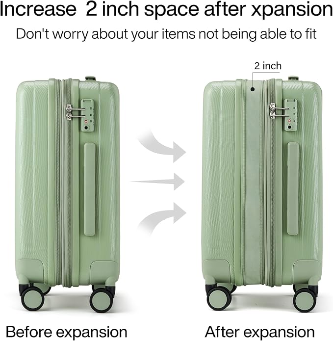 Hanke 20 Inch Expandable Carry on Luggage 22x14x9 Airline Approved Lightweight - Image 3