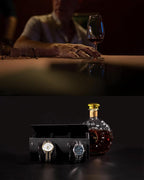 MR.OKAY 3 Watch Travel Case- Classic Leather Watch Case - Image 3
