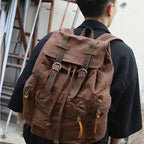 AUGUR High Capacity Canvas Vintage Backpack - Image 6