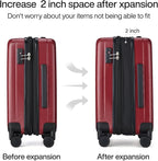 Hanke Expandable Hard Shell Luggage Sets 2 piece Carry on Luggage - Image 3
