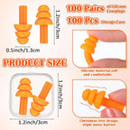 TrelaCo 100 Pairs Ear Plugs Bulk, NRR 29dB Reusable Silicone Ear Plugs - Image 2