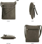 DELUXITY | Crossbody Purse Bag | Functional Multi Pocket Double Zipper Purse | - Image 2