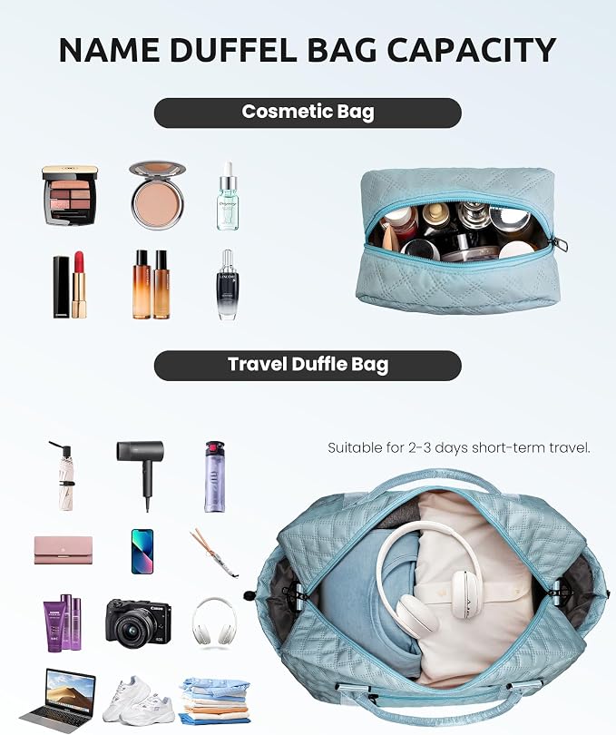 Weekend Bag | Personalized Monogram & Wet Pocket | Lady's Overnight Travel - Image 4