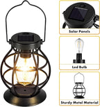 2 Pack Solar Lanterns Outdoor Hanging Lantern Lights, Metal Decor Lantern - Image 5
