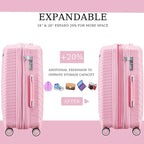 Campfun Luggage 4 Piece Sets, Expandable Carry On Luggage Set Hardshell PP - Image 3
