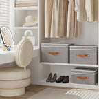 Collapsible Storage Bins with Lids, 1 Pack Linen Foldable Cloth Baskets - Image 4