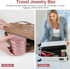 CONBOLA Travel Jewelry Case Box, Small Jewelry Organizer Earring Holder - Image 6