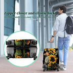 Suitcase Protector Plus 1 Luggage Tag, Sunflower Orchids Travel Suitcase Cover - Image 5
