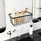 2 Pack Hanging Wall Basket Organizer Over the Cabinet Door Wire Baskets - Image 5