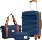 LONG VACATION 3 Piece Carry On Luggage 20 Inch Suitcase by LONG+VACATION