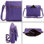 Wise Owl Accessories Small Soft Pebbled Real Leather Crossbody Handbags Purses - Image 6